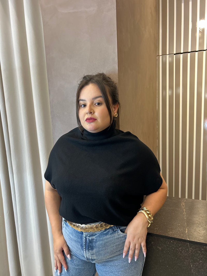 Blusa Modal Gola Preta