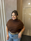 Blusa Mondal Gola Marrom