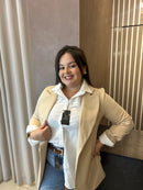 Blazer Max Alfaiataria Gola Triângulo Nude