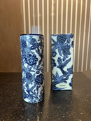 Copo Canudo Flor Azul