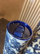 Copo Canudo Flor Azul